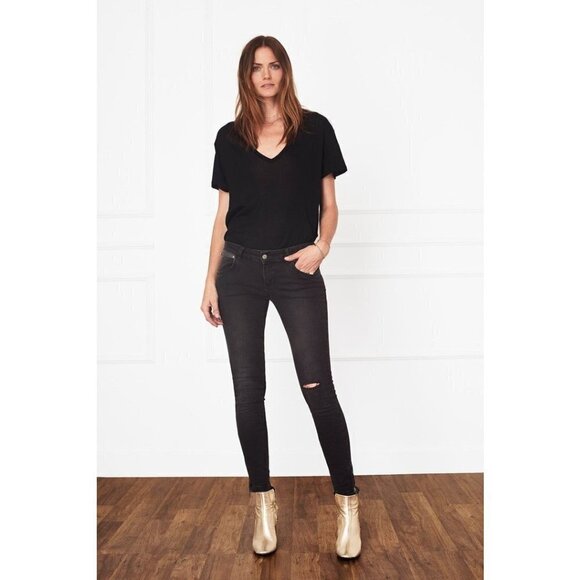 💕ANINE BING💕 CROPPED JEAN WITH ZIPPERS CHARCOAL - Picture 4 of 16